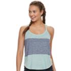 Juniors' So&reg; Colorblock Racerback Tank, Teens, Size: Medium, Turquoise/blue (turq/aqua)