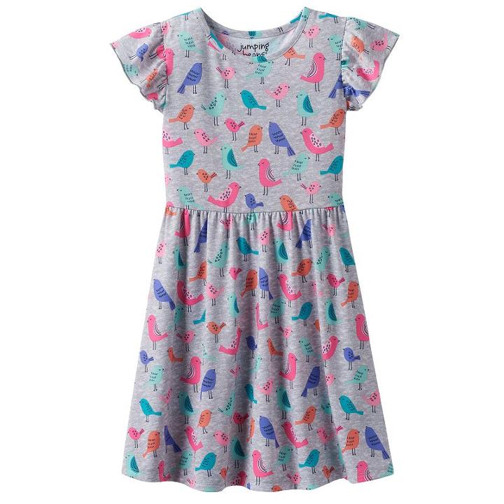 Girls 4-10 Jumping Beans&reg; Print Tee Dress, Girl's, Size: 10, Light Grey
