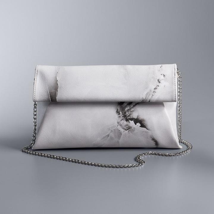 Simply Vera Vera Wang Envelope Crossbody Bag, Women's, White