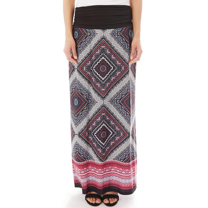 Women's Apt. 9&reg; Print Column Maxi Skirt, Size: Xxl, Moroccan Placement