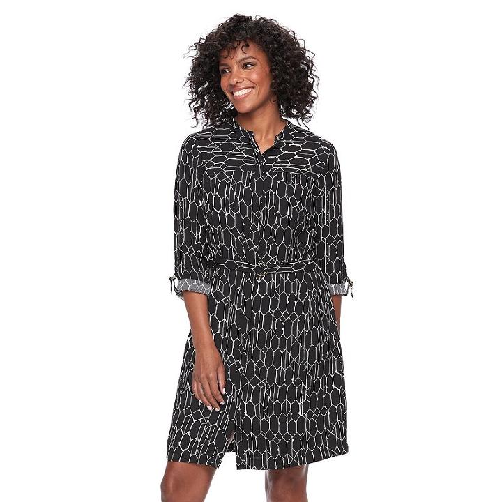 Women's Apt. 9&reg; Shirtdress, Size: Xs, Black