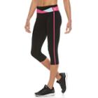 Women's Fila Sport&reg; Color Block Waist Capri Leggings, Size: Large, Black