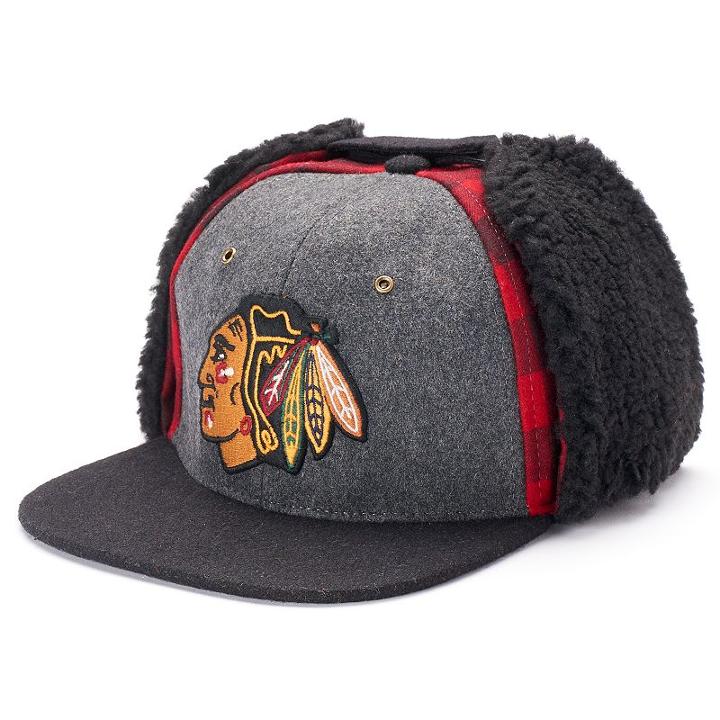Adult Zephyr Chicago Blackhawks Forester Adjustable Trapper Cap, Multicolor