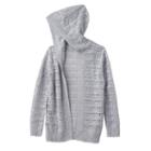 Girls 7-16 Blush & Bloom Hooded Open-knit Cardigan, Girl's, Size: Medium, Light Blue