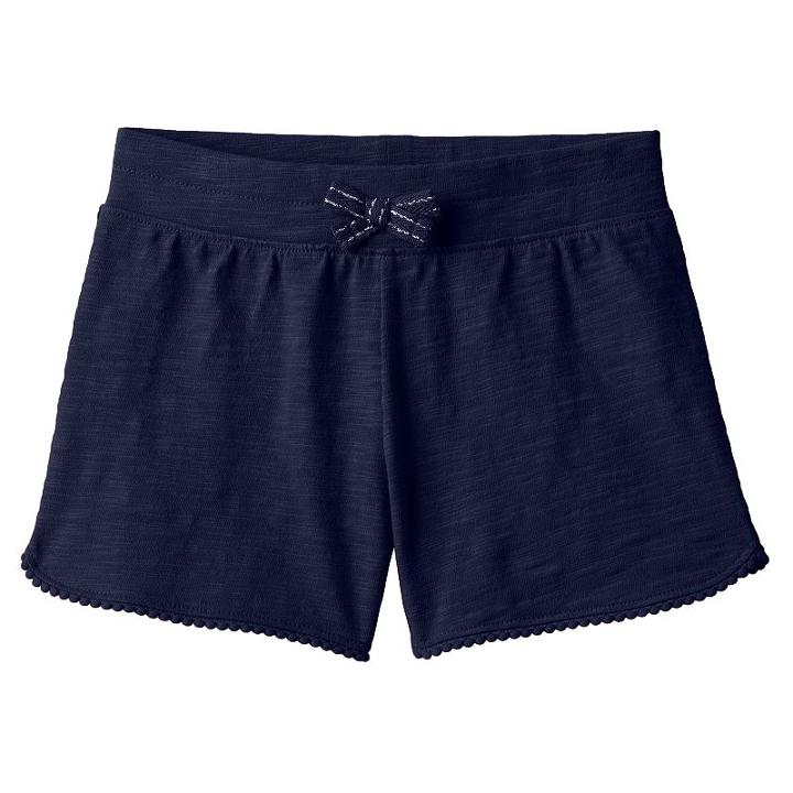 Girls 4-10 Jumping Beans&reg; Pom-pom Trim Dolphin Shorts, Girl's, Size: 5, Blue