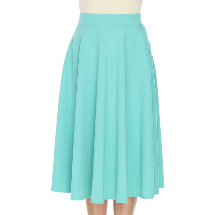 Women's White Mark Midi Skirt, Size: Small, Turquoise/blue (turq/aqua)