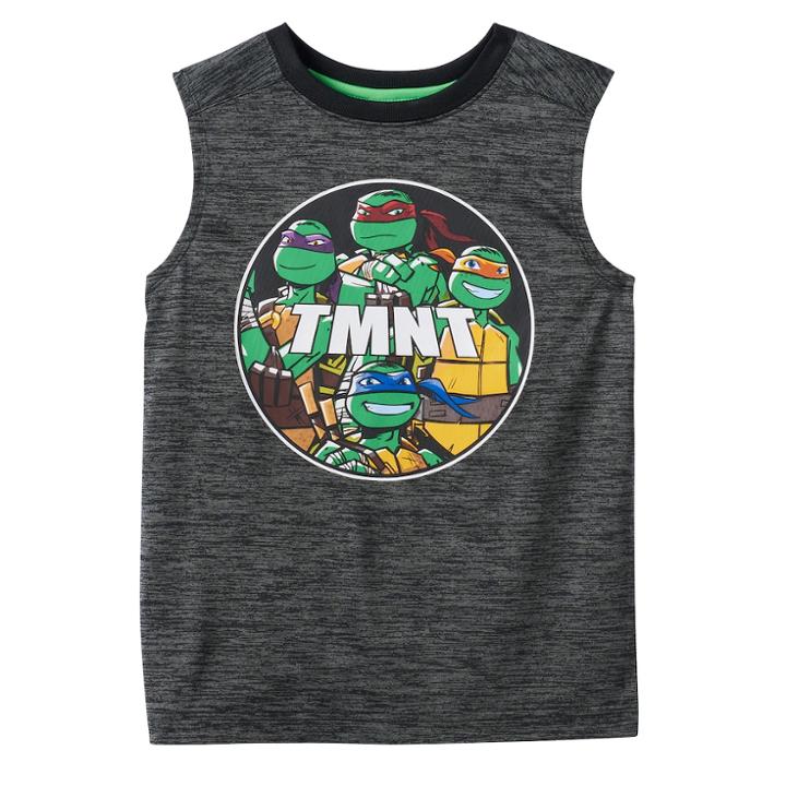 Boys 4-7 Teenage Mutant Ninja Turtles Space-dyed Tmnt Muscle Tee, Size: 7, Black