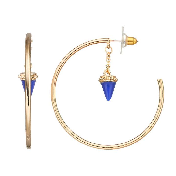 Jennifer Lopez Blue Orbital Hoop Earrings, Women's, Blue Other