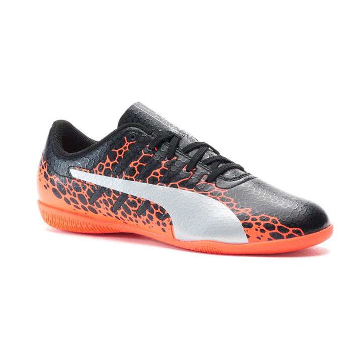 Puma Evopower Vigor 4 Graph It Kids' Indoor Soccer Shoes, Kids Unisex, Size: 5, Black
