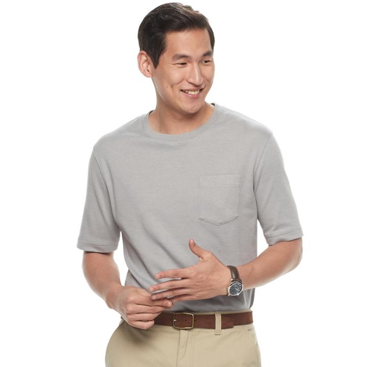Men's Croft & Barrow&reg; Interlock Pocket Performance Tee, Size: Medium, Med Grey