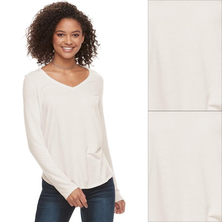 Juniors' So&reg; 2-pack Perfect V-neck Tee, Teens, Size: Xxs, White