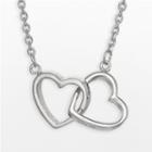 Sterling Silver Interlocking Heart Necklace, Women's, Size: 18, Grey