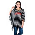 Women's Gameday Couture Alabama Crimson Tide Fringed Poncho, Size: Medium/large, Black