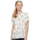 Juniors' Mighty Fine Sketchy Cactus Tee, Teens, Size: Xl, White Oth