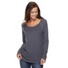 Women's Sonoma Goods For Life&trade; Supersoft Textured Raglan Tee, Size: Large, Blue (navy)