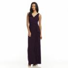 Women's Chaps Surplice Drape-front Full-length Dress, Size: 8, Purple