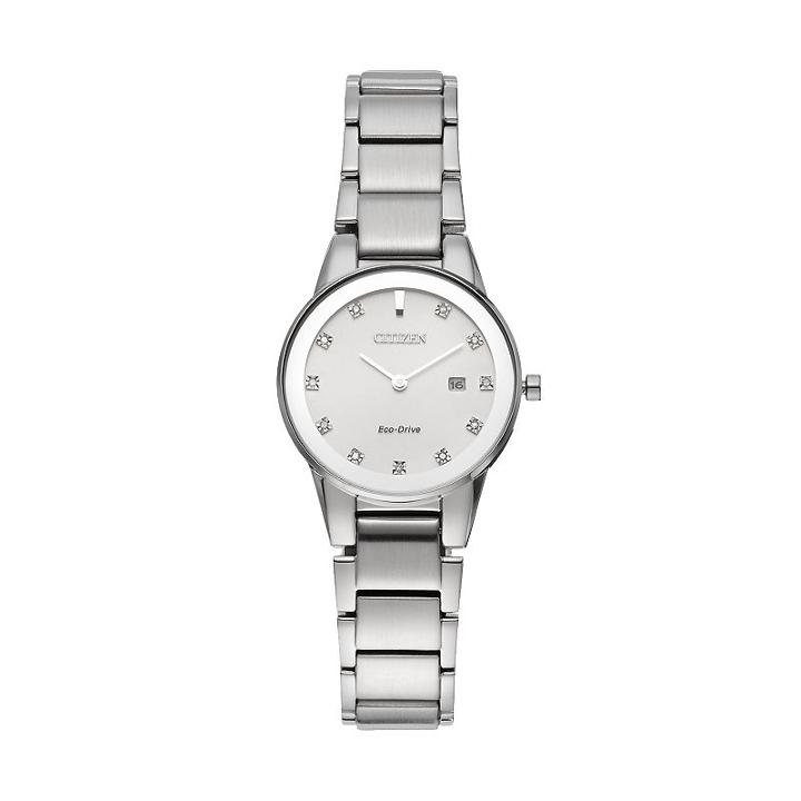 Citizen Eco-drive Women's Axiom Diamond Stainless Steel Watch, Grey