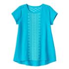 Girls 4-10 Jumping Beans&reg; Back Lace Graphic Tee, Size: 8, Turquoise/blue (turq/aqua)