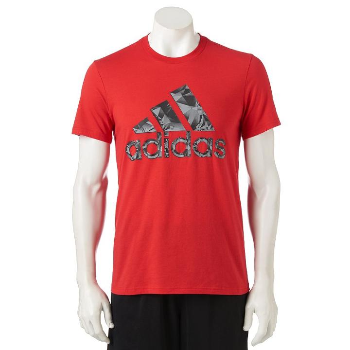 Men's Adidas Shatter Logo Tee, Size: Large, Med Red