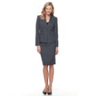 Women's Le Suit Melange Twill Suit Jacket & Skirt Set, Size: 14, Blue (navy)
