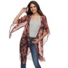 Women's Apt. 9&reg; Lightweight Chiffon Floral Kimono, Red