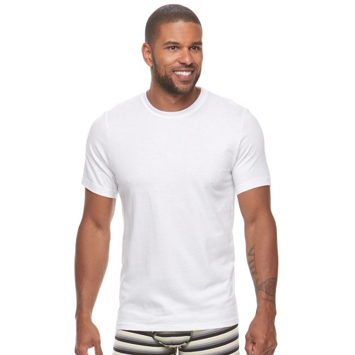 Men's Jockey 6-pack Staynew Crewneck Tees, Size: Small, White