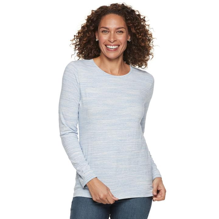 Women's Croft & Barrow&reg; Classic Crewneck Tee, Size: Small, Med Blue