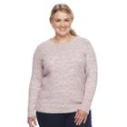 Plus Size Croft & Barrow&reg; Cable Knit Sweater, Women's, Size: 2xl, Dark Pink