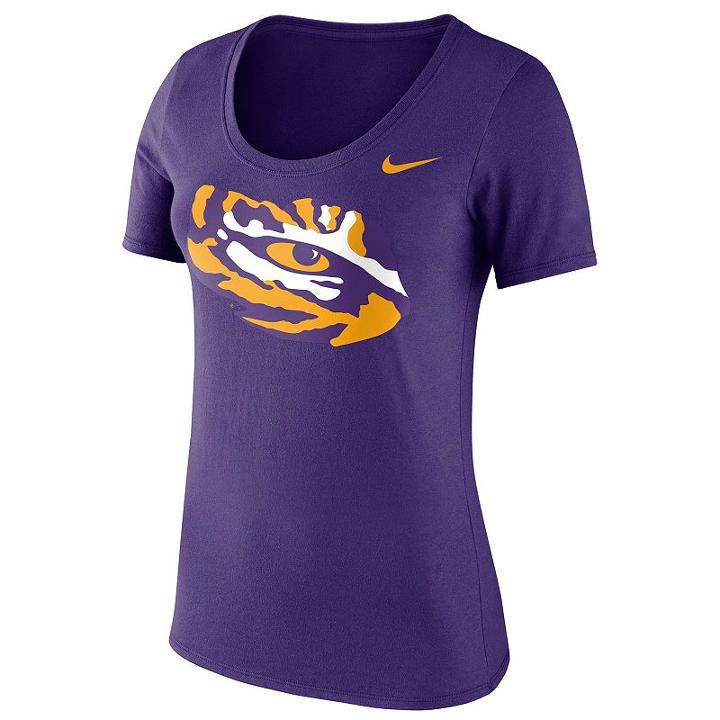 Women's Nike Lsu Tigers Logo Scoopneck Tee, Size: Medium, Purple