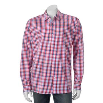 Men's Michael Brandon Southern Vintage Grid Button-down Shirt, Size: Large, Red