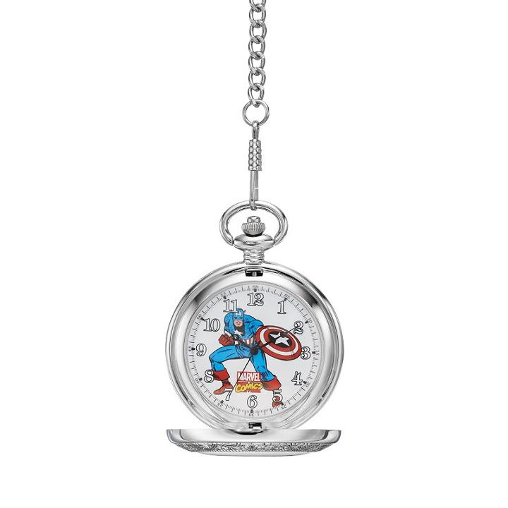 Captain America Men's Pocket Watch, Grey