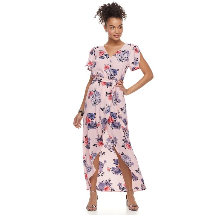 Juniors' Candie's&reg; Floral Maxi Romper, Teens, Size: Small, Pink