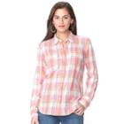 Women's Chaps Plaid Twill Button-down Shirt, Size: Medium, Pink Other