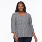 Plus Size Croft & Barrow&reg; Textured Swing Cardigan, Women's, Size: 2xl, Black