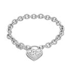 Sterling Silver Filigree Heart Bracelet, Women's, Size: 7.5