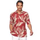 Men's Batik Bay Classic-fit Tropical Soft Touch Pocket Button-down Shirt, Size: Small, Med Red