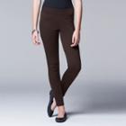 Simply Vera Vera Wang Solid Ponte Leggings, Women's, Size: Medium, Dark Brown