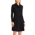 Women's Chaps Cowlneck Sweater Dress, Size: Large, Black
