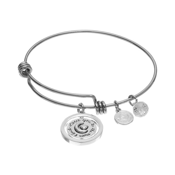 Love This Life Love You To The Moon Charm Bangle Bracelet, Women's, Multicolor