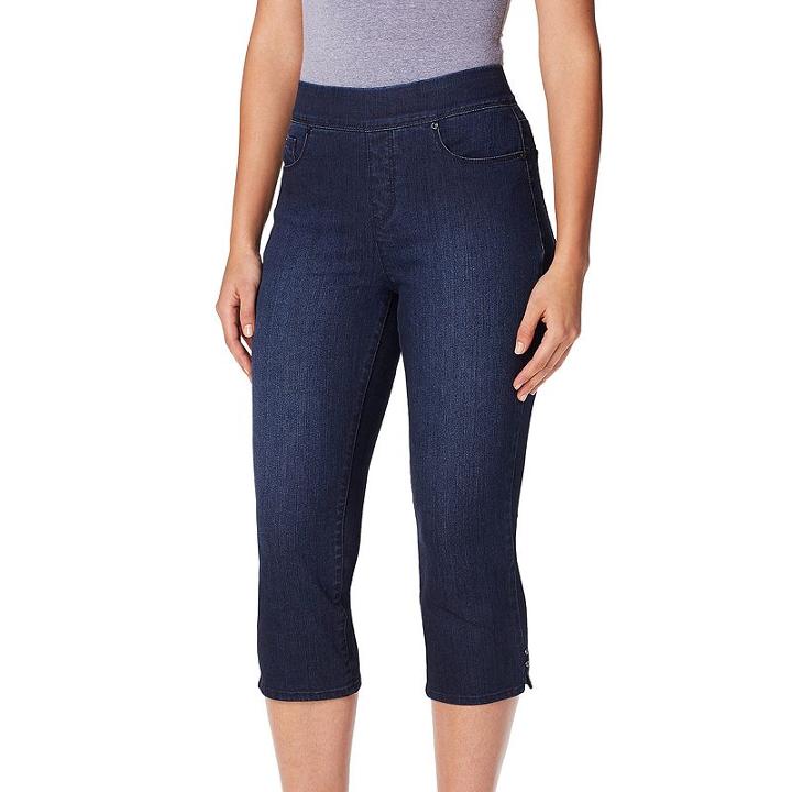 Women's Gloria Vanderbilt Avery Straight-leg Capris, Size: 12, Med Blue