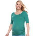 Maternity A:glow Scoopneck Ruched Tee, Women's, Size: Xxl-mat, Med Green