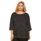 Plus Size Dana Buchman Lurex Dolman Sweater, Women's, Size: 3xl, Black