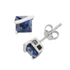 Lab-created Sapphire Sterling Silver Stud Earrings, Women's, Blue