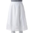 Women's Double Click Gingham Midi Skirt, Size: Small, White