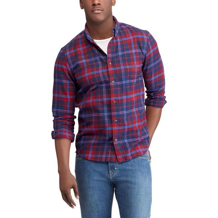 Big & Tall Chaps Regular-fit Performance Flannel Button-down Shirt, Men's, Size: L Tall, Red