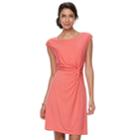 Petite Dana Buchman Twist-front Dress, Women's, Size: M Petite, Lt Orange