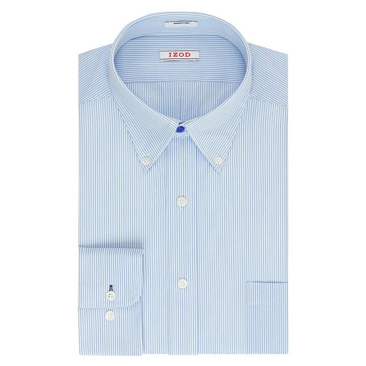 Men's Izod Solid Twill Regular-fit Button-down Collar Dress Shirt, Size: 18-34/35, Light Blue