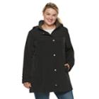 Plus Size Gallery Button Out A-line Jacket, Women's, Size: 2xl, Black