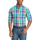 Big & Tall Chaps Classic-fit Gingham Easy-care Button-down Shirt, Men's, Size: 2xb, Blue