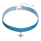 Lc Lauren Conrad Runway Collection Starburst Blue Velvet Choker Necklace, Women's
